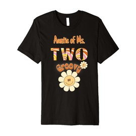 Auntie Two Groovy 2 Birthday Toddler Hippie Retro Boho Daisy Premium T-Shirt