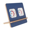 Lantelme Combination Thermometer Hygrometer Analogue with Wooden Stand in Blue