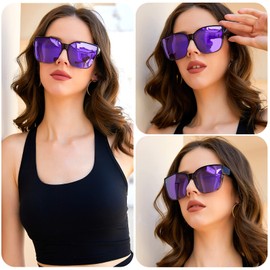 FEISEDY Women Men Polarized Fit Over Sunglasses Oversized Trendy Square Cat Eye Wear Over Glasses B2849