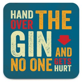 Brainbox Candy - Funny 'Hand Over Gin Coaster' - Small Gift Ideas for Him Her - Friends Birthday - Housewarming Present - New Home Gift - Funny Gifts for Women Men