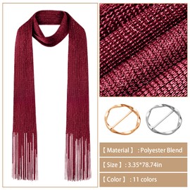 Y2K Sequined Colorful Skinny Scarf for Women – Lightweight Rave Neck Scarf, Festival Head Wrap or Belt Accessory