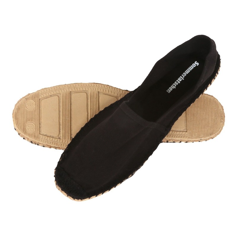 SL1402 Sommerlatschen Unisex Espadrilles Fully Rubberised Black - Black -