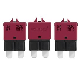 GLOSO GLOSO Circuit Breaker E39 (T3) Manual Reset Fuse for Car Truck RV Automotive Marine Boat Trolling motor & Custom Wiring Audio battery protection/Low Profile ATC/ATO (10A - 3 Pack)