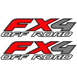 2X GOLD HOOK FX4 Off-Road Decals Kit, Compatible with Ford F150 F250 F350 F Truck (1997-2010), Bed Side Replacement Stickers (Black and Red, Metallic Finish)