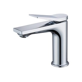Chrome Single Hole Bathroom Faucet with 9L/min Flow Rate, Modern Design, Deck Mount - Durable Zinc Alloy for Bathroom & RV Use