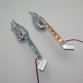 HONGK Flame LED Turn Signal Integrate Mirrors Fit all Harley Fat Boy Road King