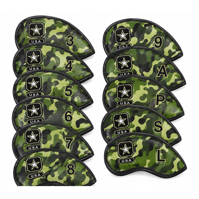 Golf Iron Head Covers Numbers Synthetic Leather Headcover Deluxe Value