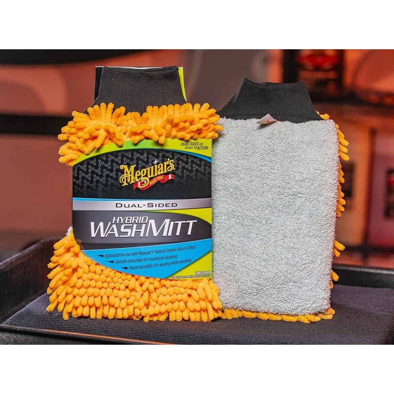 Meguiar's Hybrid Wash Mitt, Dual Sided for Washing and Waxing