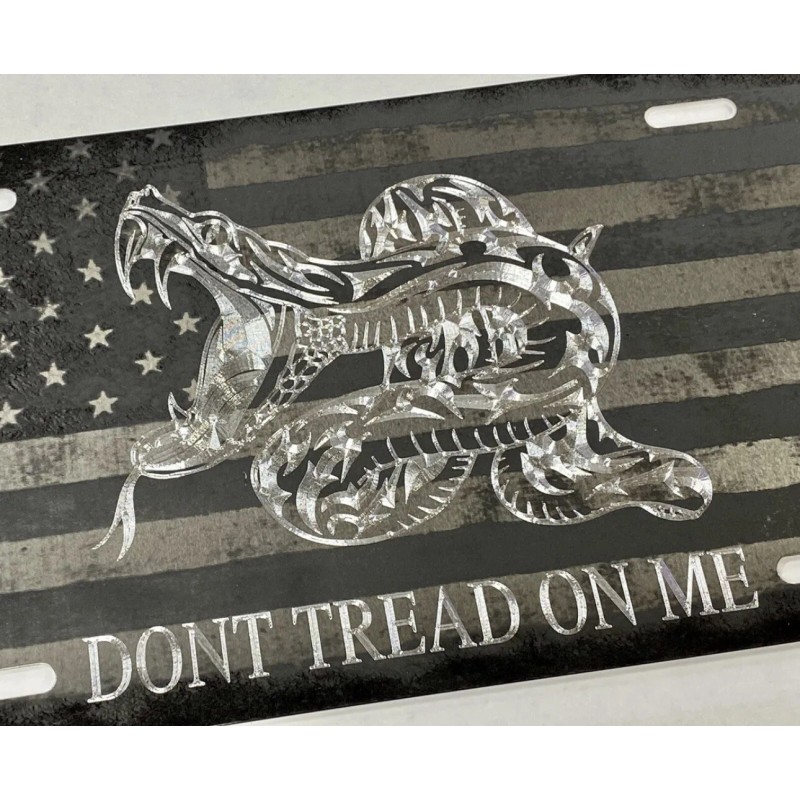 BLVD Engraved US Flag Gadsden DONT TREAD ON ME Car