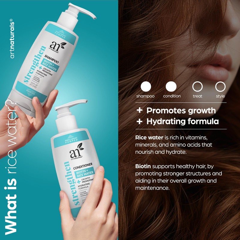 Artnaturals Artnaturals Rice Water + Biotin Shampoo and Conditioner Set(16