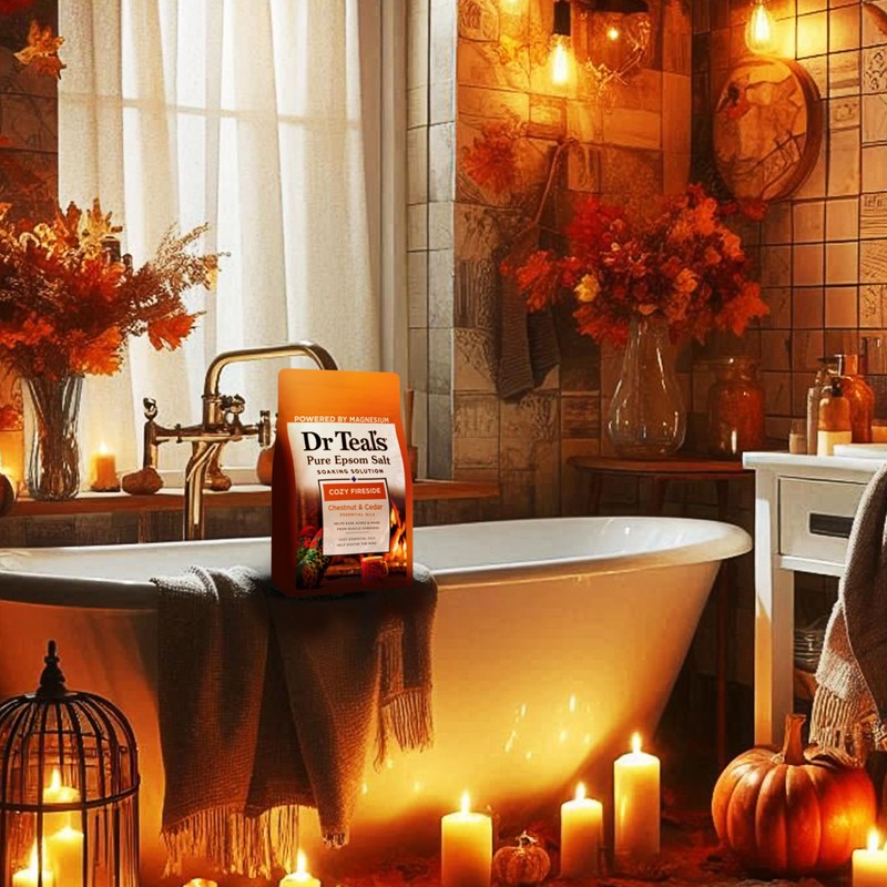 Dr Teal's Epsom Salt Magnesium Soak, Cozy Fireside, 3 lbs