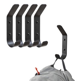 StoreYourBoard 4 Pack Wall Hooks for Hanging, Decorative & Heavy Duty Coat Wall Hooks, Mount, Set Holds 30 lbs Each, Outdoor, 6.5" x 1.2" x 2"
