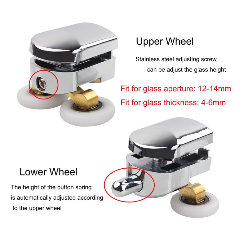 Cokritsm 23mm Shower Door Rollers for Curved Doors 4-6mm, Sliding