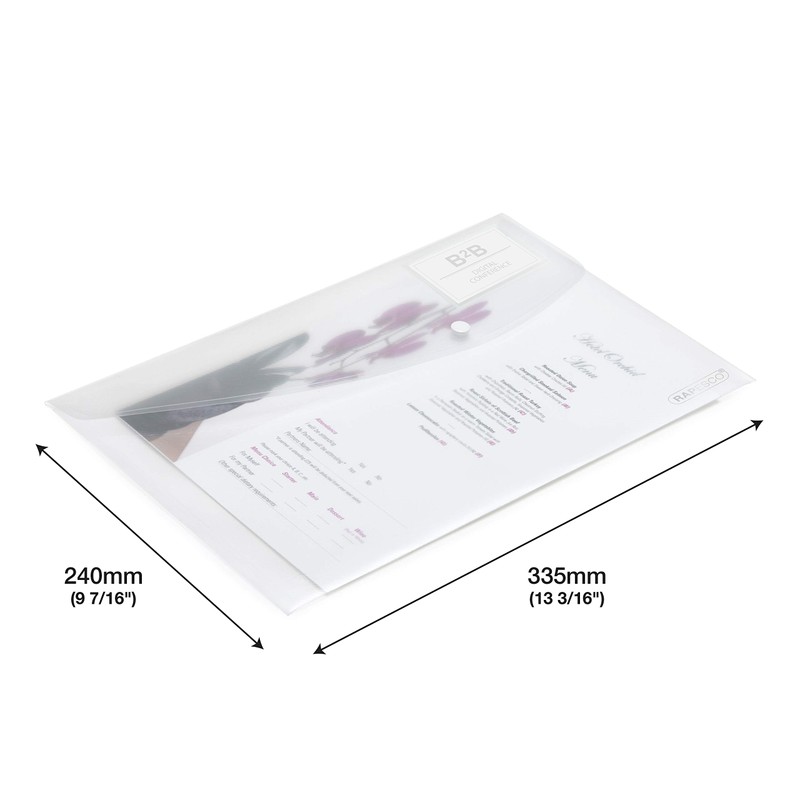 Rapesco 1629 A4+ ID Snap Folder - Clear - 5