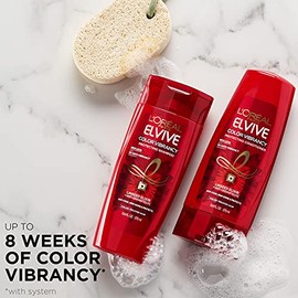 L'Oréal Paris Elvive Color Vibrancy Protecting Shampoo, for Color Treated Hair, Shampoo with Linseed Elixir and Anti-Oxidants, for Anti-Fade, High Shine, and Color Protection, 28 fl. oz.