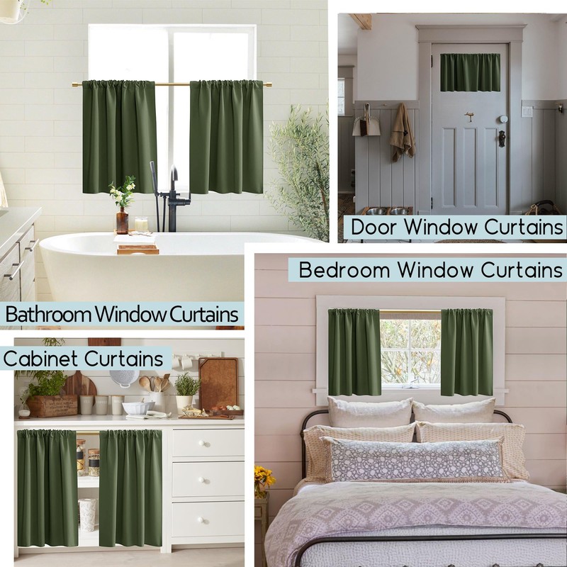 PANELSBURG Short Curtains 30 Inches Long for Small Window Set