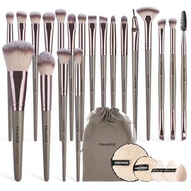 MAANGE 26 Pcs Brochas de Maquillaje Profesional Set de Brochas para Maquillaje Sombras Brocha para Ojos Sintéticas de Alta Calidad Rubor Facial -Champ