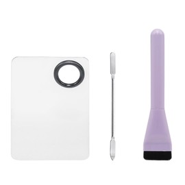 YUYUDEHM Makeup Accessories Set, Makeup Mixing Palette, Foundation Brush, Spatula Tool (Purple)