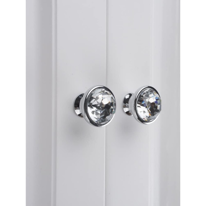 MroMax 6Pcs 30mm Bling Faux Crystal Dresser Door Pull Handle