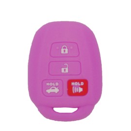 2pcs Soft Silicone Car Key Fob Cover Case Protector Shell for 2016 2017 2018 2019 Toyota Corolla SE Camry SE LE Highlander RAV4 Avalon Venza Sequoia Keyless Entry Key Fob, Black&Purple