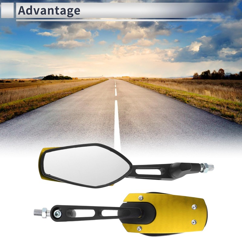 RATCHROLL 1 Set Universal Motorcycle Rear View Mirrors Adjustable Bar