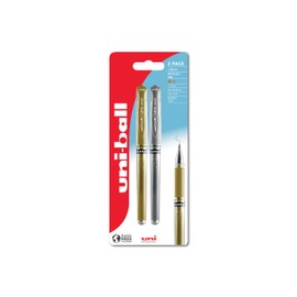 uni-ball Signo Metallic Gel Pens. Premium 1.0mm Rollerball Tip for Super Smooth Handwriting, Arts and Crafts, Journaling, Christmas Card Making, Scrapbooking, and Colouring. Pack of 2 Gold & Silver