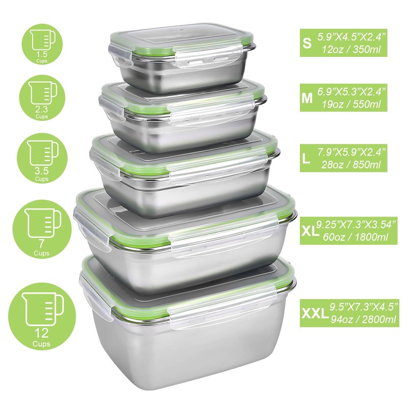 UPTRUST Stainless Steel Food Storage Containers | Leak Proof &