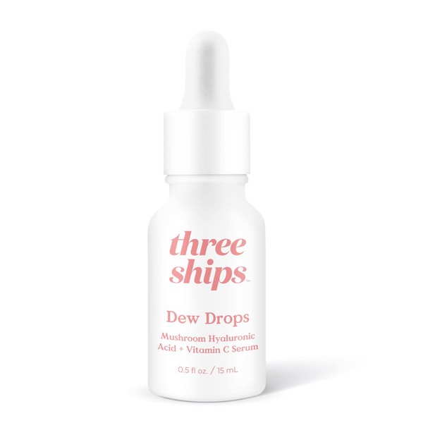 Three Ships Dew Drops Hyaluronic Acid And Vitamin C Serum - Vegan Facial Serum Brightens And Plumps Skin - Intensive Natural Face Serum for All Skin Types- As Seen on Dragon’s Den, 15 Ml