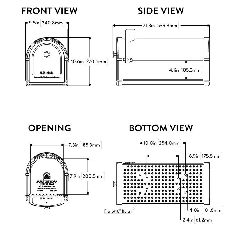 Architectural Mailboxes Bellevue Galvanized Steel Post Mount Mailbox, Compatibility Code