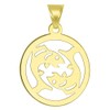Jewelry America 14k Yellow Gold Dainty Round Pisces Zodiac Symbol