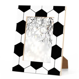 Mardesigns Soccer 5x7 Picture Frame Sport Pattern Photo Picture Frame Display 5x7 & 4x6 Pictures for Wall and Table Vertical or Horizontal Display Photo Frame