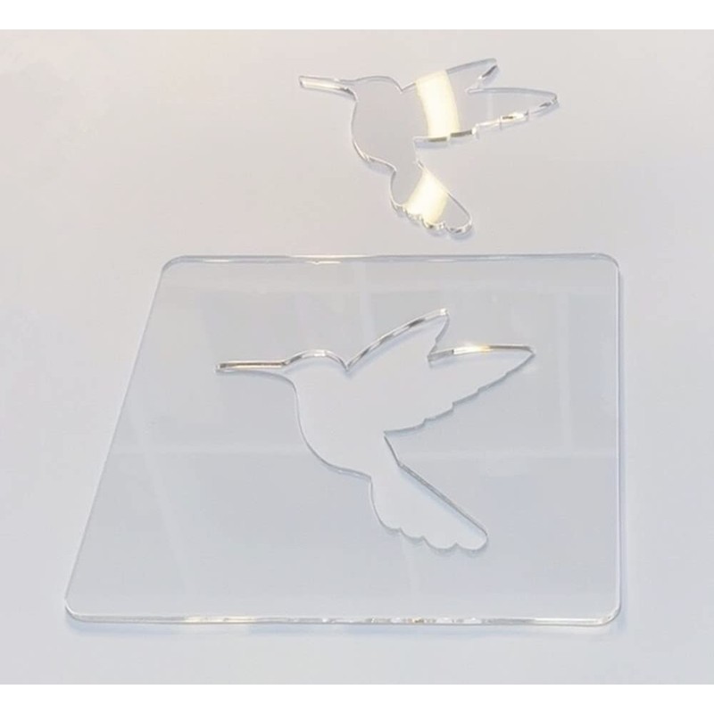 Humming Bird Template,Acrylic Router Template,Woodworking Router Template Tracing Guide (7.875"x