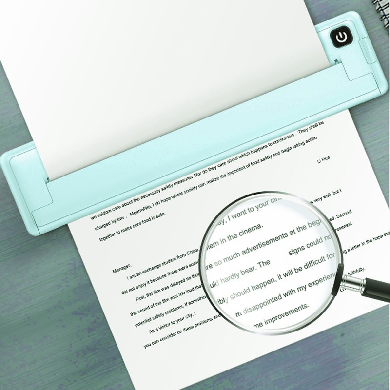 Thermal Printer A4 Mini Portable Wireless Handheld Bluetooth Inkless 200dpi