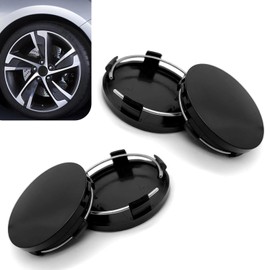 Titgoes 4 PCS Wheel Center Cap, 2.36" OD 2.2" ID Wheel Center Hub Cap Cover, Rust-proof Snap-in Vehicle Rim Hub Caps, Universal for Most Car (Black)