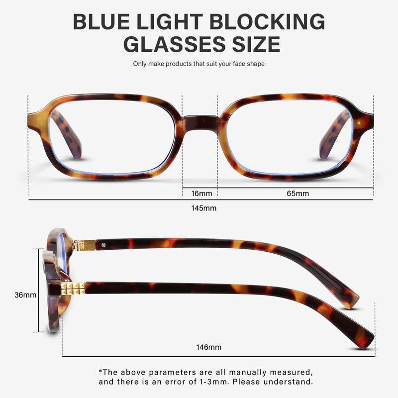 FURISHQI Retro Blue Light Blocking Glasses for Women Reduce Eye