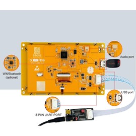 SCBRHMI 7 Inch HMI TFT Touch Screen LCD Monitor with RS232 RS485 TTL Interface for Arduino UNO & MEGA Raspberry Pi ESP32 ESP8266 STM32