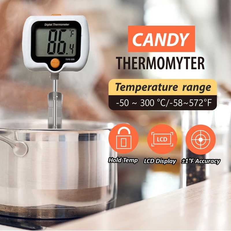 Candy Thermometer for Candy Making with Pot Clip,Best Instant Read