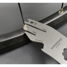 HOUSON Stainless Steel Multifunctional Bicycle Tool - Disc Brake Adjuster, Spoke Wrench, Valve Tool & Bottle Opener (127 x 37 x 3 mm, 60 g)