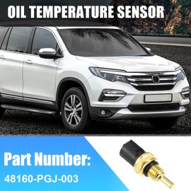 X AUTOHAUX Oil Temperature Sensor with O-Ring for VTM 4 for Honda Pilot 2003-2015 for Honda Ridgeline 2006-2014 48160-PGJ-003 Plastic Metal Black Gold Tone