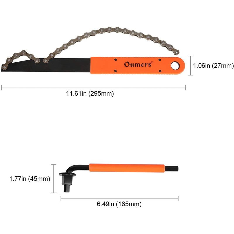 Oumers Bike Cassette Removal Tool with Chain Whip and Auxiliary