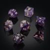 DNDND DNDND Amethyst Crystal DND Dice Set 7 PCS Gemstone