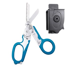 Elegital Emergency Response Shears, Stainless Steel Foldable Scissors Pliers, Outdoor Camping Rescue Scissors Tools Blue