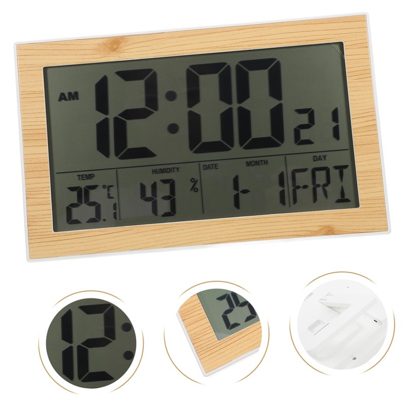 NOLITOY 1Pc Large Display Digital Hanging Calendar Clock Wall Mounted