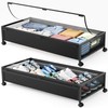 LeArex Under Bed Storage Containers with Wheels 2 Pack Underbed