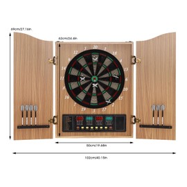 Electronic Dart Machine, Decorative Dartboard Cabinet Set, Dartboard Cabinet, Electronic Dart Boards for Adults, Durable Electronic Dartboard for Any Place (Yellow)