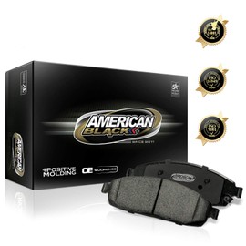 American Black ABD1045M OEM D-1045 Semi-Metallic FRONT Brake Pads Compatible With FORD E-150 2004-2007 / E-150 Club Wagon 2004-2005 - Perfect Fit & QUIET