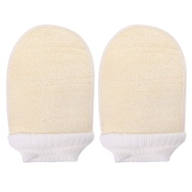 Cabilock 2pcs Loofah Exfoliating Gloves for Deep Cleansing and Skin Premium Bath Accessories for Smooth Skin for Neck Shoulders and Feet Exfoliation