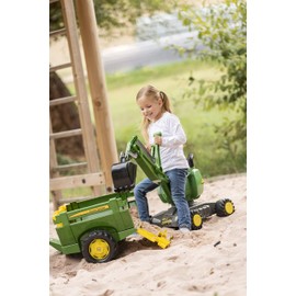 rolly toys John Deere Ride-On: 360-Degree Excavator Shovel/Digger, Youth Ages 3+