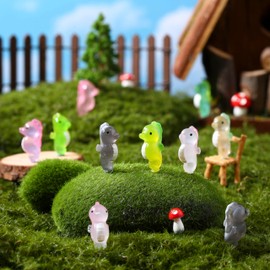 Geelin 45 Pcs Luminous Mini Resin Seahorse Tiny Resin Seahorse Glow in The Dark Miniature Marine Figurines Ocean Animals Figurines for DIY Aquarium Fish Tank Potted Micro Fairy Dollhouse Garden Decor