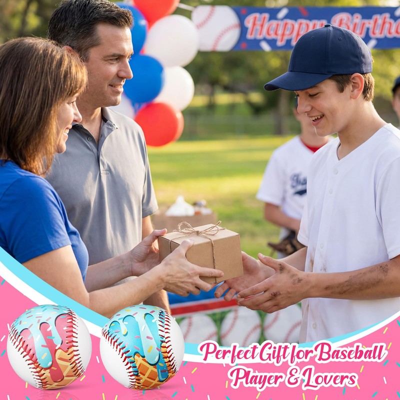 VercanMonth 2 Pack Baseball Ice Cream Drip, Practice Baseballs 9